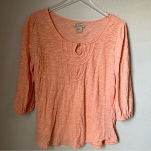 Lucky Brand Peach Orange Lightweight Top Size Medium
